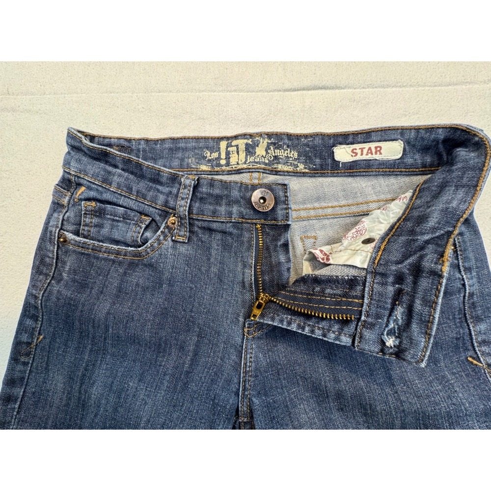 Los !T Jeans Star Bootcut Women Size 27 Blue Low Rise Dark Wash Denim - Picture 7 of 14